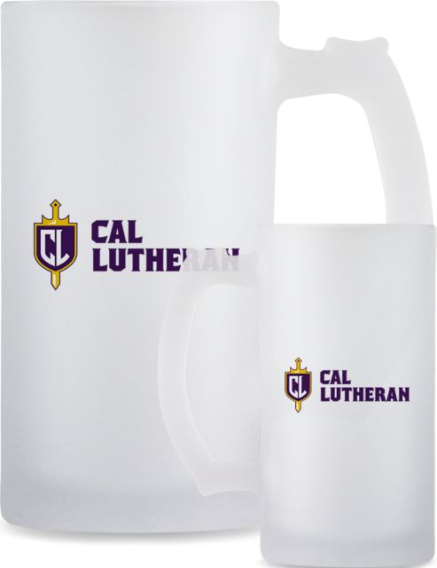 Cal Lutheran Full Color Decorative Frosted Glass Mug 16oz Sword and Shield Cal Lutheran - ONLINE ONLY