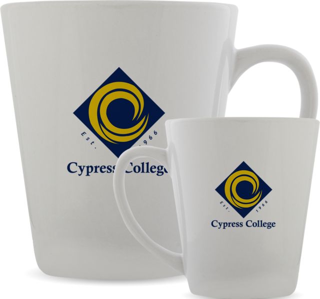 Cypress College Full Color Latte Mug 12oz Cypress College Logo No Text Vertical - ONLINE ONLY