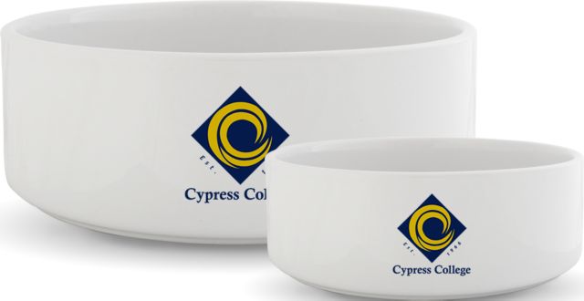 Cypress College Ceramic Dog Bowl Cypress College Logo No Text Vertical - ONLINE ONLY