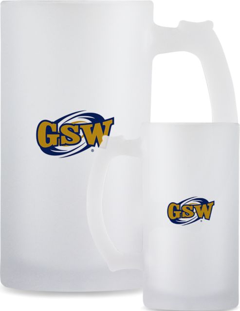 GSW State Full Color Decorative Frosted Glass Mug 16oz GSW Athletics Mark - ONLINE ONLY