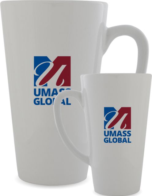 UMass Global Full Color Latte Mug 17oz  UMass Global Primary Logo Stacked - ONLINE ONLY
