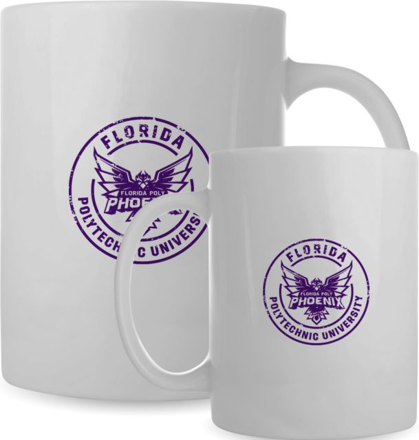 Florida Poly Univ Full Color White Mug 15oz Florida Poly Distressed - ONLINE ONLY