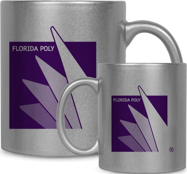 Florida Poly Univ Full Color Silver Metallic Mug 11oz Florida Poly - ONLINE ONLY