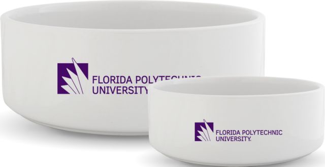 Florida Poly Univ Ceramic Dog Bowl Primary Mark - 1 Color - ONLINE ONLY