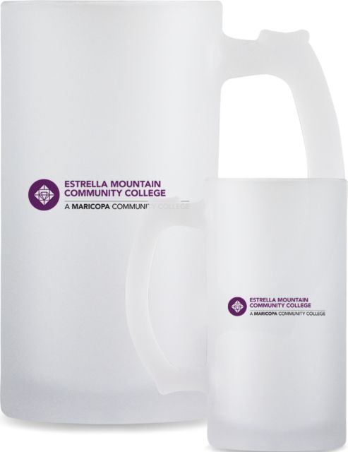 Estrella Mountain Full Color Decorative Frosted Glass Mug 16oz Primary Mark - ONLINE ONLY