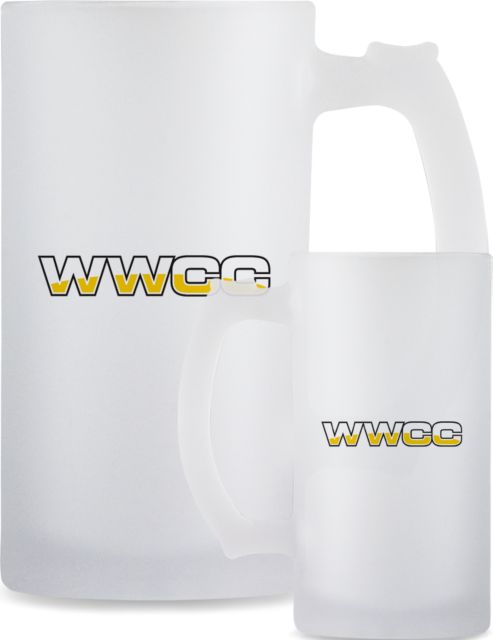 Walla Walla Full Color Decorative Frosted Glass Mug 16oz WWCC Logo - ONLINE ONLY