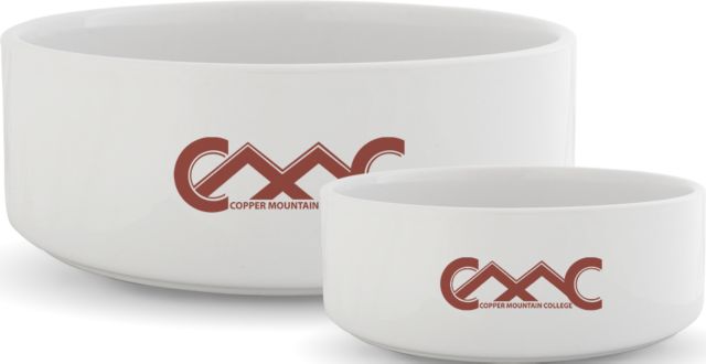 Copper Mountain Ceramic Dog Bowl Copper Mountain College Primary Mark - ONLINE ONLY