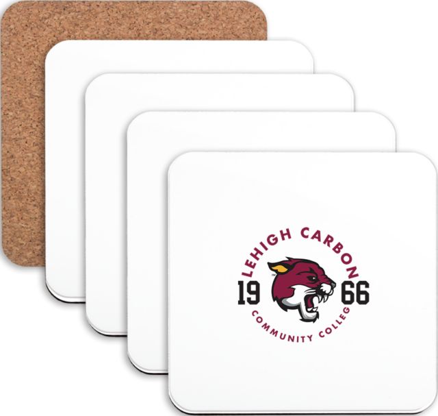 Lehigh Hardboard Coaster w/Cork Backing 4/set Lehigh Comm College 1966 - ONLINE ONLY