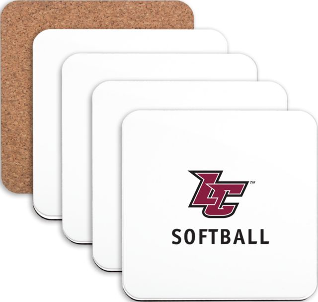 Lehigh Hardboard Coaster w/Cork Backing 4/set LC Softball - ONLINE ONLY