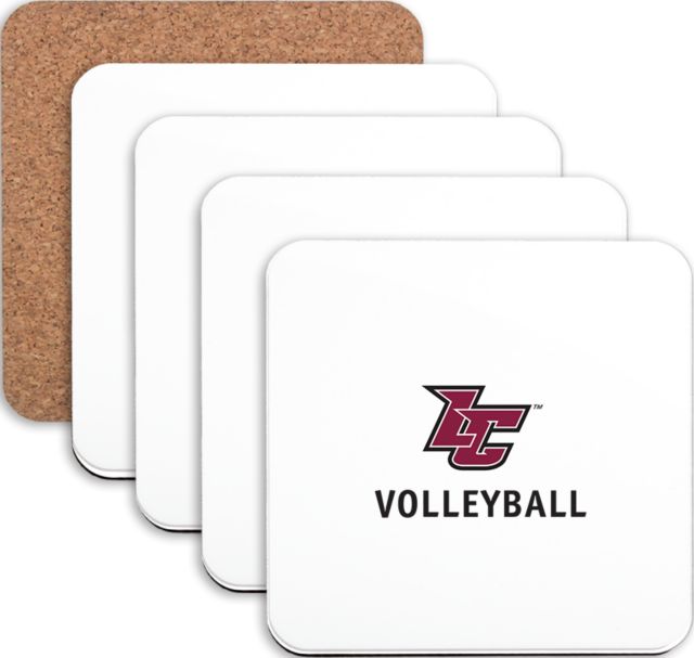 Lehigh Hardboard Coaster w/Cork Backing 4/set LC Volleyball - ONLINE ONLY