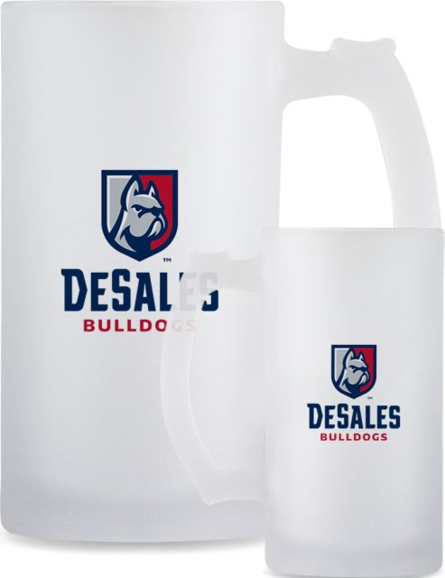 DeSales Full Color Decorative Frosted Glass Mug 16oz Primary Logo - ONLINE ONLY