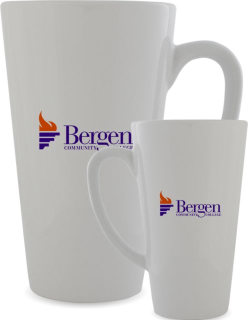Bergen CC Full Color Latte Mug 12oz Bergen Community College Wordmark - ONLINE ONLY