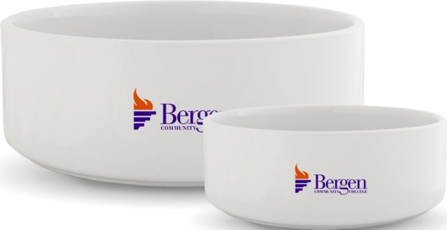Bergen CC Ceramic Dog Bowl Bergen Community College Wordmark - ONLINE ONLY