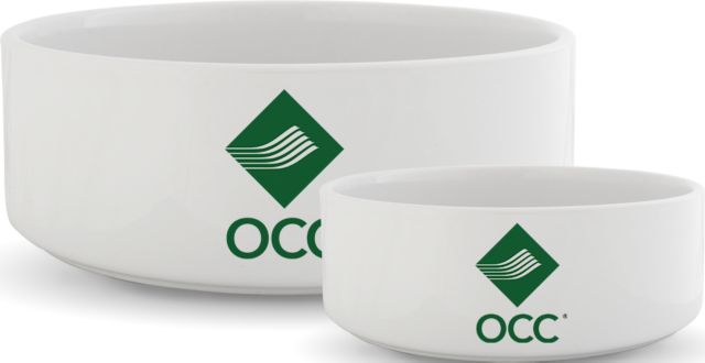 Oakland Comm College Ceramic Dog Bowl Stacked OCC - ONLINE ONLY