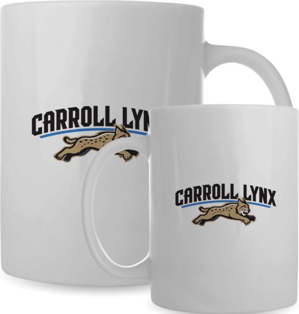 Carroll CC Full Color Mug 15oz Carroll - Leaping Lynx Arched Wordmark - ONLINE ONLY