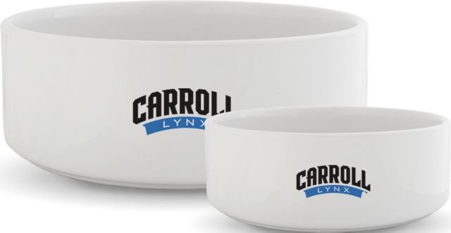 Carroll CC Ceramic Dog Bowl Carroll Lynx Banner Wordmark - ONLINE ONLY