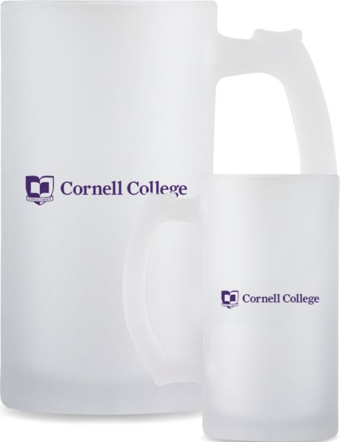 Cornell College Full Color Decorative Frosted Glass Mug 16oz Cornell College Logo - ONLINE ONLY