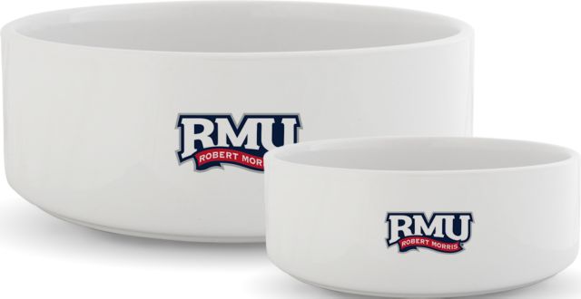 Robert Morris Ceramic Dog Bowl RMU Robert Morris