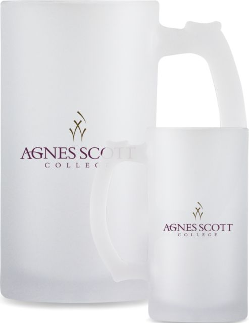 Agnes Scott Full Color Decorative Frosted Glass Mug 16oz Primary Mark - ONLINE ONLY