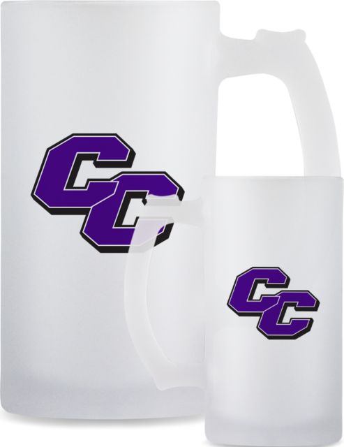 Curry College Full Color Decorative Frosted Glass Mug 16oz Curry College Primary Athletic Mark - ONLINE ONLY