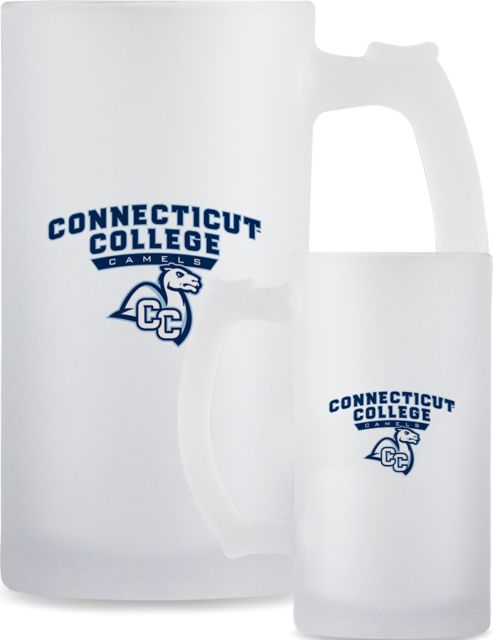 Connecticut College Full Color Decorative Frosted Glass Mug 16oz Primary Mark - ONLINE ONLY