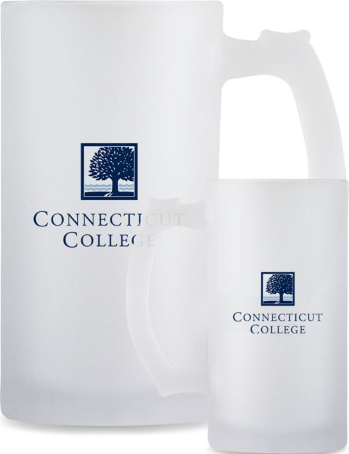 Connecticut College Full Color Decorative Frosted Glass Mug 16oz Institutional Mark - ONLINE ONLY