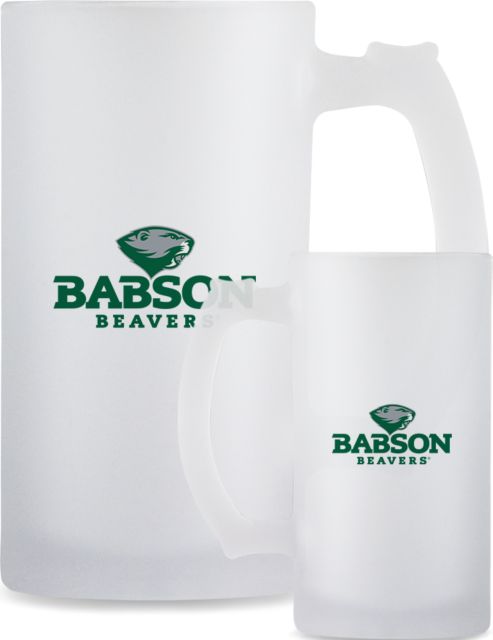 Babson Full Color Decorative Frosted Glass Mug 16oz Primary Mark - ONLINE ONLY