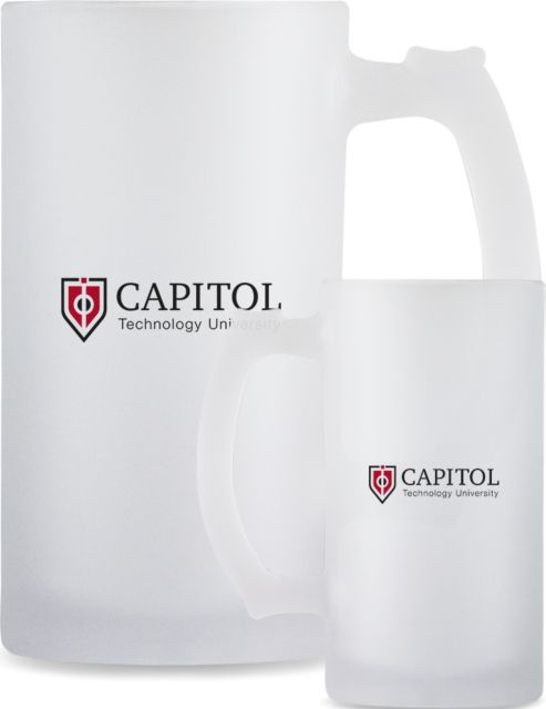 Capitol Technology Full Color Decorative Frosted Glass Mug 16oz Primary Mark - ONLINE ONLY
