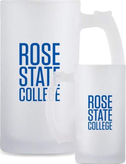 Rose State Full Color Decorative Frosted Glass Mug 16oz Primary Mark - ONLINE ONLY