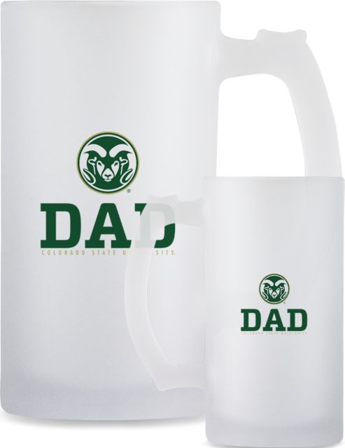 Colorado State Full Color Decorative Frosted Glass Mug 16oz Colorado State University - Dad