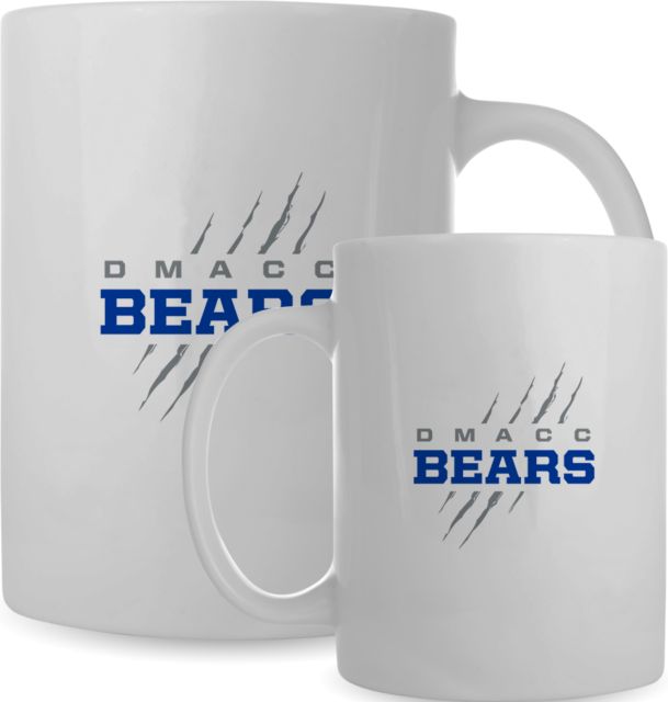 Des Moines Full Color Mug 15oz DMACC Bears Wordmark with Bear Scratch - ONLINE ONLY