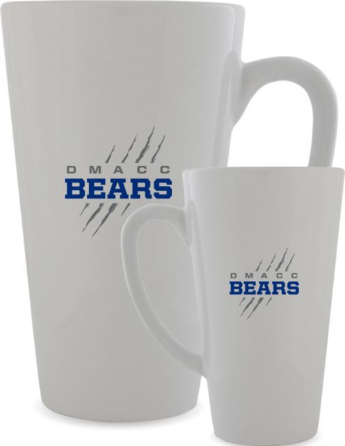 Des Moines Full Color Latte Mug 17oz DMACC Bears Wordmark with Bear Scratch - ONLINE ONLY