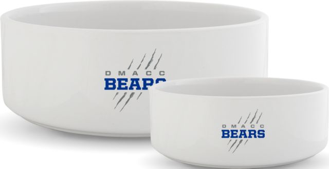 Des Moines Ceramic Dog Bowl DMACC Bears Wordmark with Bear Scratch - ONLINE ONLY