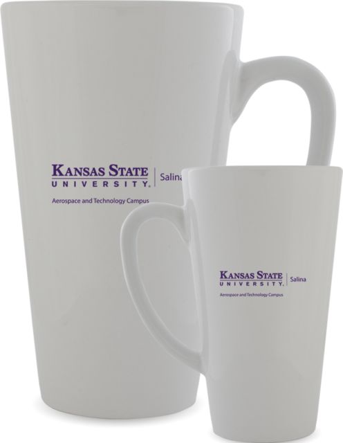 Kansas State Full Color Latte Mug 12oz K State Salina Aerospace and Tech Campus Vertical - ONLINE ONLY