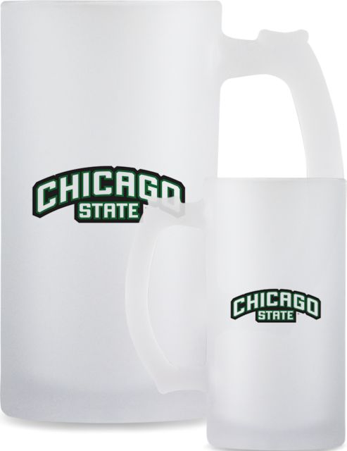 Chicago State Full Color Decorative Frosted Glass Mug 16oz Chicago State - ONLINE ONLY