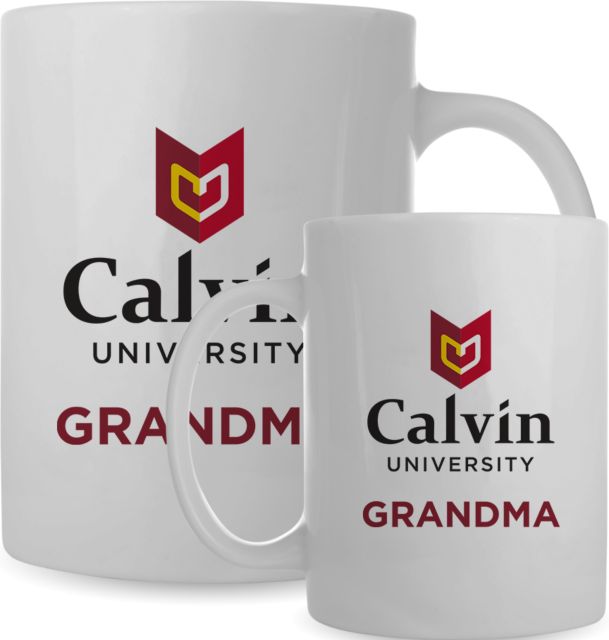 Calvin Univ Full Color Mug 15oz Grandma University Logo Vertical - ONLINE ONLY