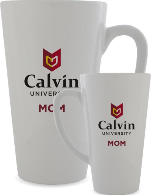 Calvin Univ Full Color Latte Mug 17oz Mom University Logo Vertical - ONLINE ONLY