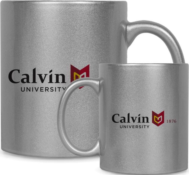 Calvin Univ Full Color Metallic Mug 11oz University Logo 1876 Horizontal - ONLINE ONLY