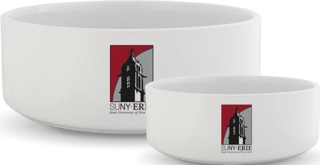 Erie CC Ceramic Dog Bowl SUNY Erie State University of New York - Tower Framed - ONLINE ONLY