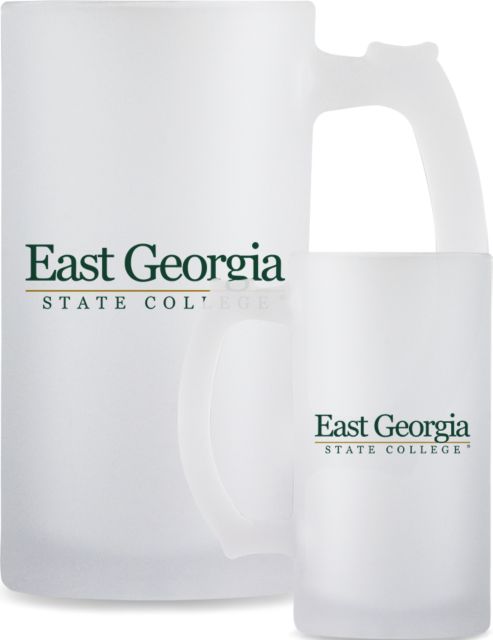 East Georgia State Full Color Decorative Frosted Glass Mug 16oz Primary Mark - ONLINE ONLY