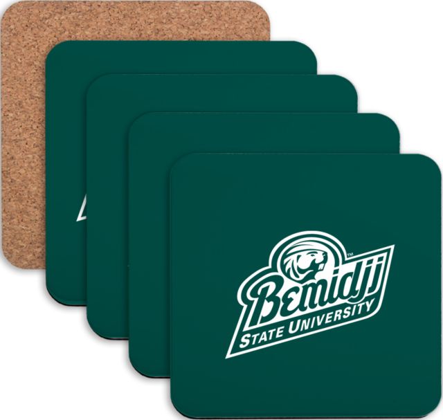 Bemidji State Hardboard Coaster w/Cork Backing 4/set Bemidji State University Script - ONLINE ONLY