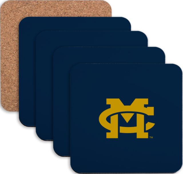 Mississippi College Hardboard Coaster w/Cork Backing 4/set MC University Mark - ONLINE ONLY