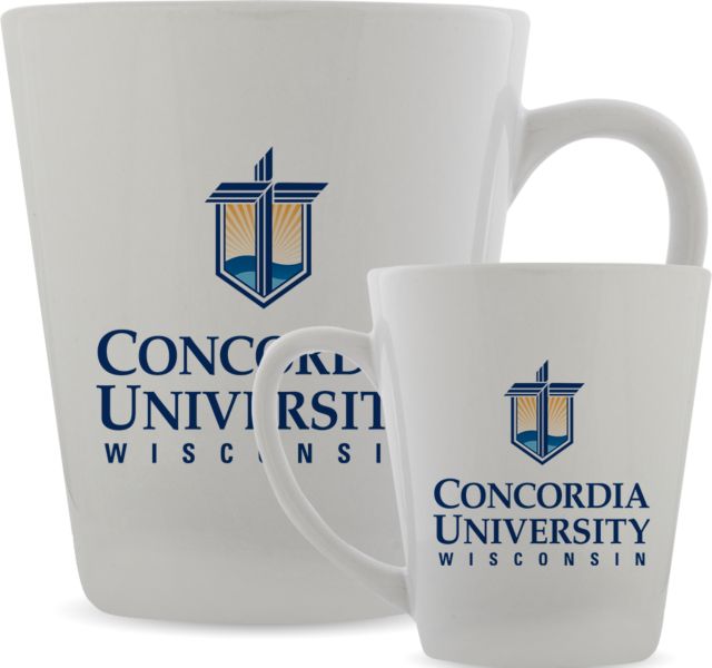 Concordia WI Full Color Latte Mug 12oz CUW Mark Stacked Centered - ONLINE ONLY