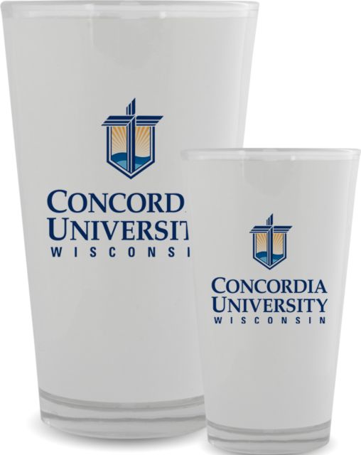 Concordia WI Full Color Glass 17oz CUW Mark Stacked Centered - ONLINE ONLY