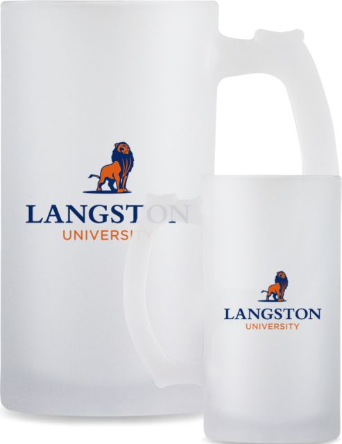 Langston Full Color Decorative Frosted Glass Mug 16oz Primary Mark - ONLINE ONLY