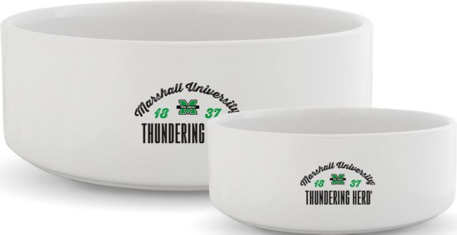 Marshall Ceramic Dog Bowl Marshall University Thundering Herd Est 1837 - ONLINE ONLY