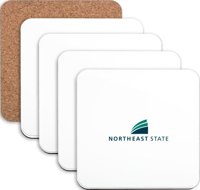 Northeast State Hardboard Coaster w/Cork Backing 4/set Northeast State with Icon Stacked - ONLINE ONLY
