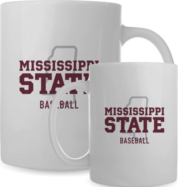 Mississippi State Full Color Mug 15oz Mississippi State - State Outline Baseball