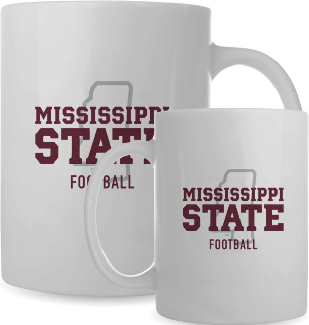 Mississippi State Full Color Mug 15oz Mississippi State - State Outline Football