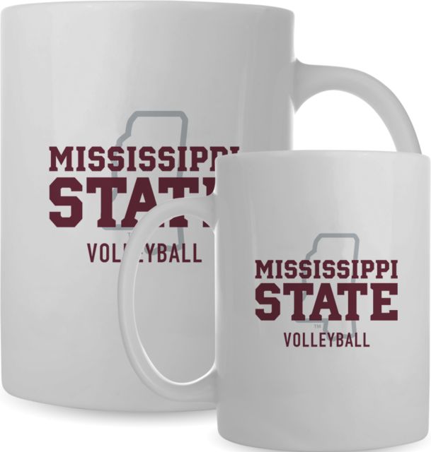 Mississippi State Full Color Mug 15oz Mississippi State - State Outline Volleyball